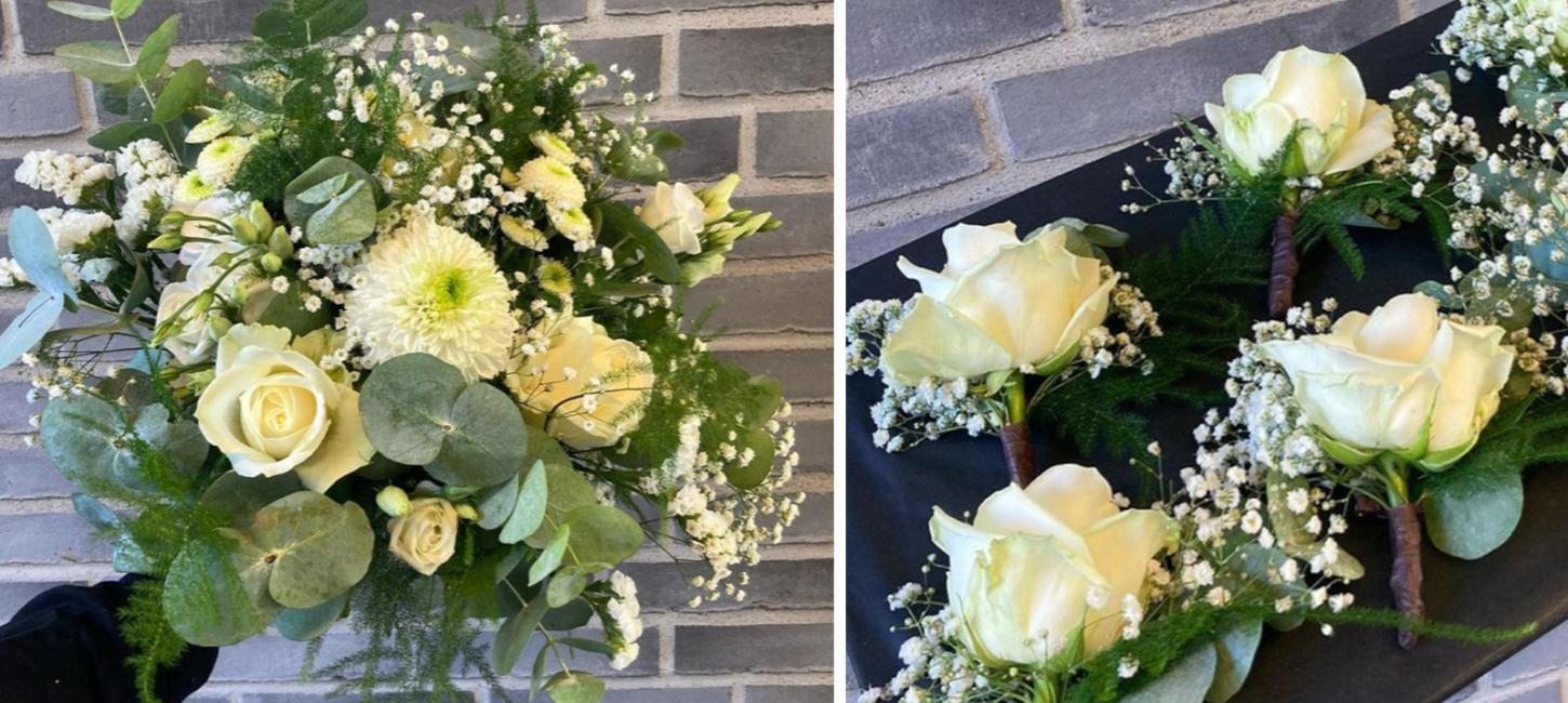 Blomsterbinderi til bryllup Langeland